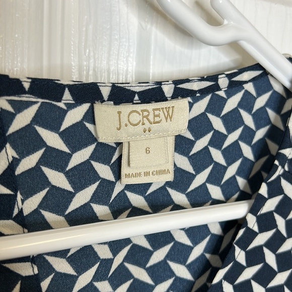 J. Crew Factory Shorts Romper Blue White Open Back Sleeveless Size 6 F0985 - Picture 5 of 5